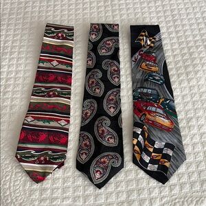 Vintage Tabasco Men's Multicolor Patterned Ties Set of 3